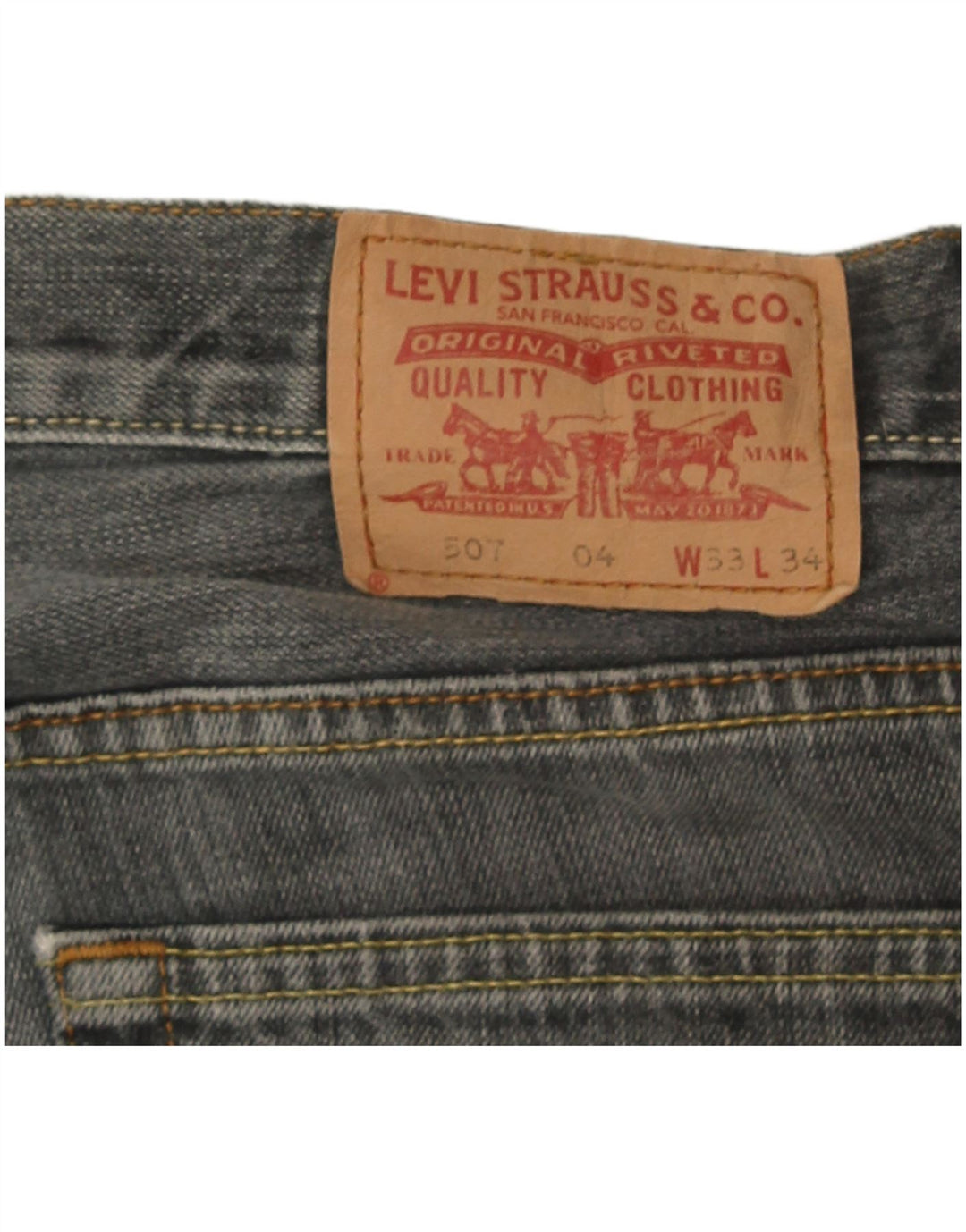 Levi's Mens 507 Bootcut Jeans W33 L28 Grey