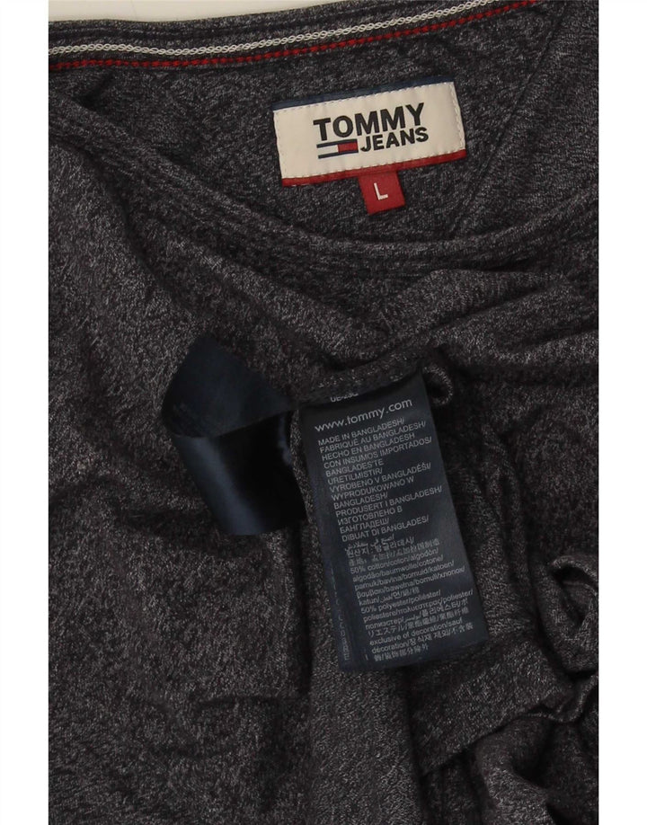 Tommy Hilfiger Mens T-Shirt Top Large Grey Flecked Cotton
