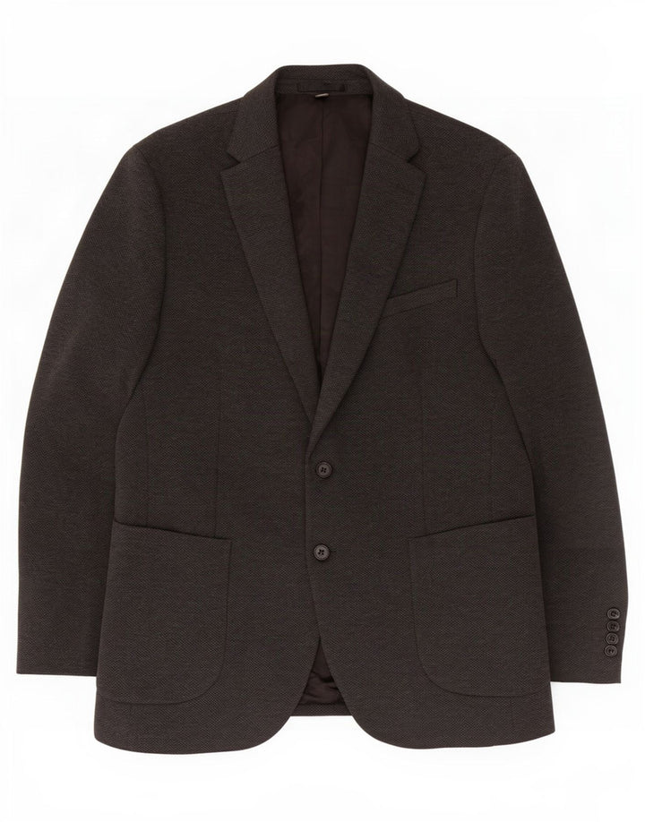 Marks & Spencer Mens 2 Button Blazer Jacket UK 42 Large Grey