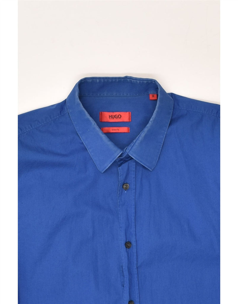 HUGO BOSS Mens Slim Fit Shirt Medium Blue Cotton | Vintage Hugo Boss | Thrift | Second-Hand Hugo Boss | Used Clothing | Messina Hembry 