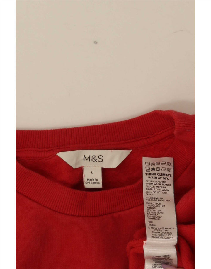 Marks & Spencer Mens Sweatshirt Jumper Large Red Cotton