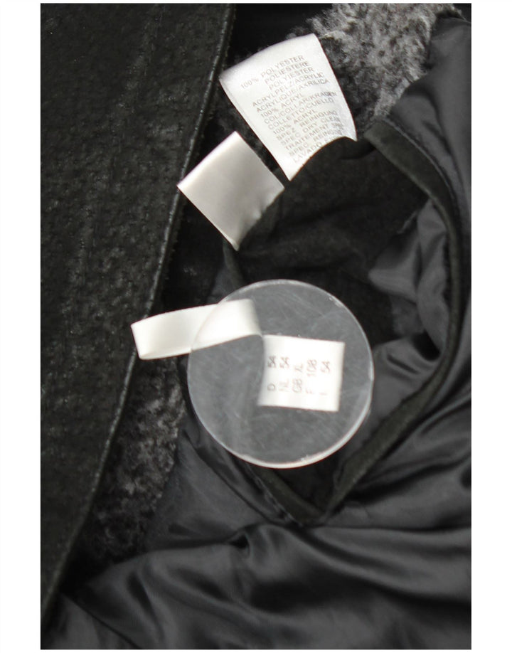 Vintage Mens Leather Jacket UK 42 XL Black Fair Isle Leather