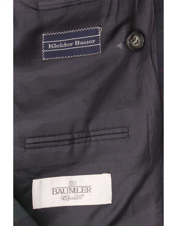 Baumler Mens Double Breasted Blazer Jacket UK 40 Large Green Check