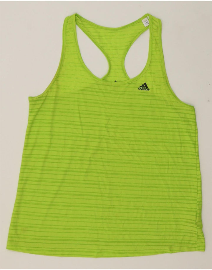 NIKE Womens Climalite Vest Top UK 16/18 Large Green Striped Polyester Vintage Nike and Second-Hand Nike from Messina Hembry 