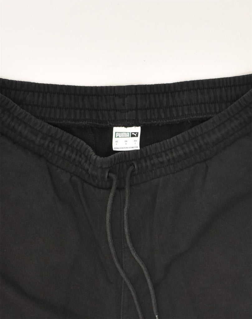 PUMA Mens Sport Shorts Large Black Cotton | Vintage Puma | Thrift | Second-Hand Puma | Used Clothing | Messina Hembry 