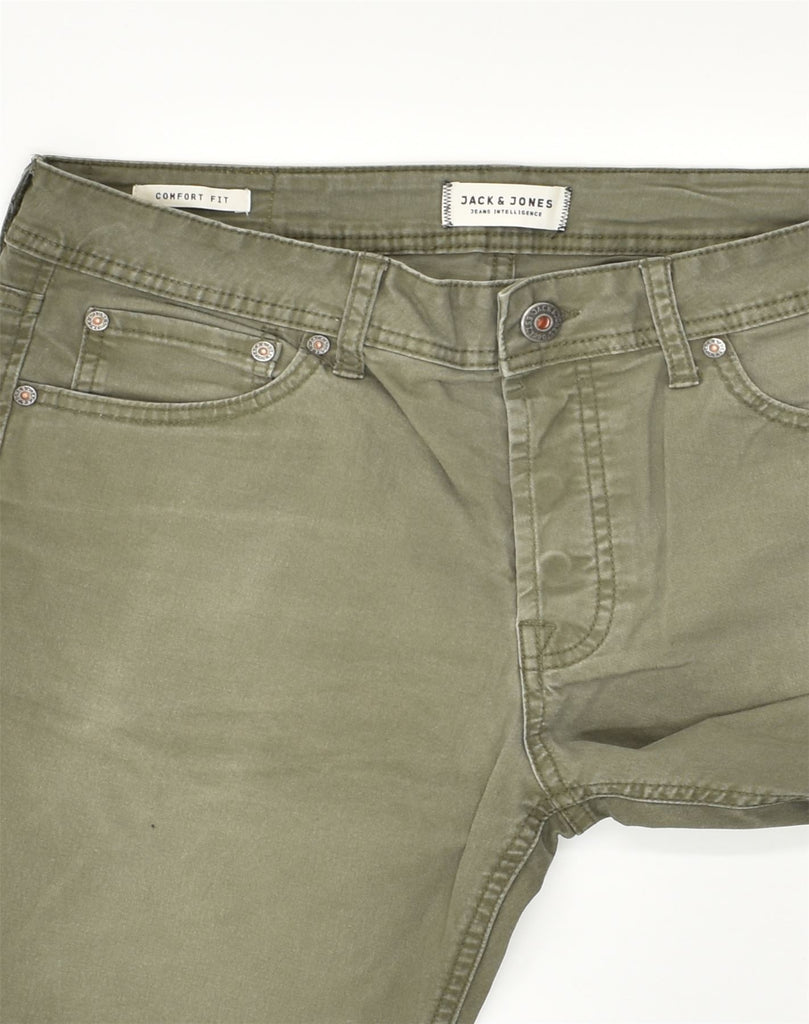 JACK & JONES Mens Comfort Fit Denim Shorts W30 Medium  Khaki Cotton | Vintage Jack & Jones | Thrift | Second-Hand Jack & Jones | Used Clothing | Messina Hembry 