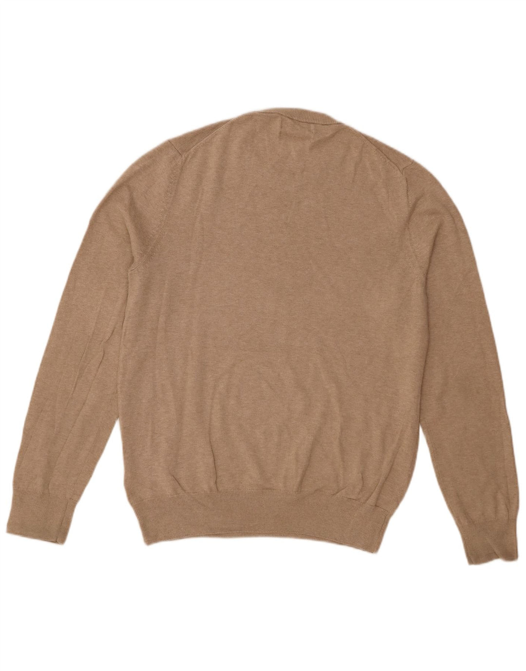 Marks & Spencer Mens Crew Neck Jumper Sweater Medium Beige Cotton