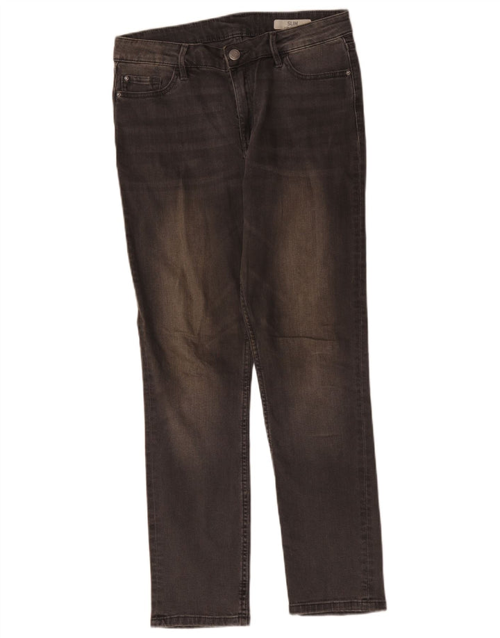 Marks & Spencer Womens Slim Jeans UK 10 Small W30 L28 Grey Cotton