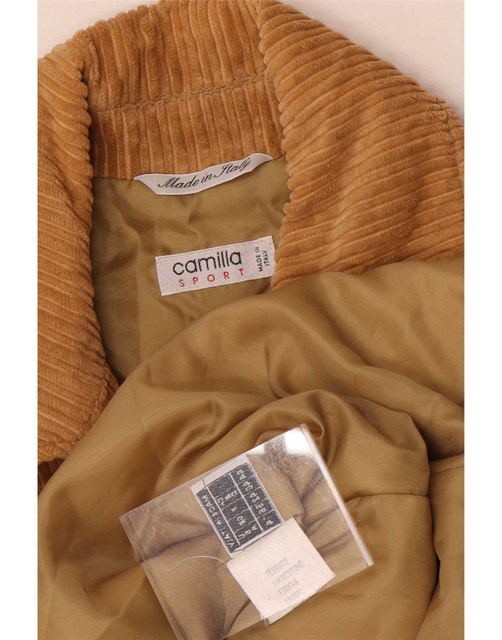 Camilla Womens Double Breasted Corduroy Jacket IT 44 Medium Beige Cotton