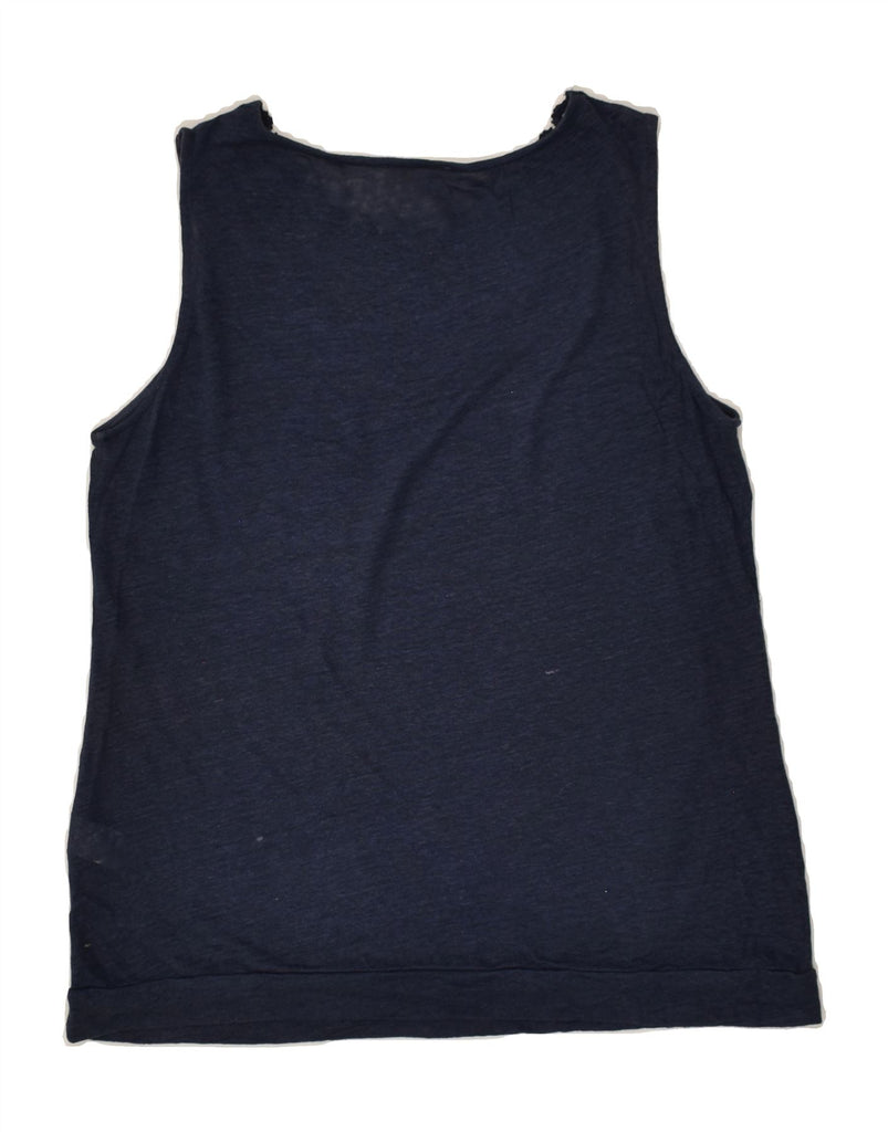 MASSIMO DUTTI Womens Vest Top UK 14 Large Blue Cotton | Vintage Massimo Dutti | Thrift | Second-Hand Massimo Dutti | Used Clothing | Messina Hembry 