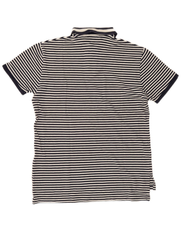 Polo Ralph Lauren Mens Custom Fit Shirt Medium Navy Blue Striped Cotton