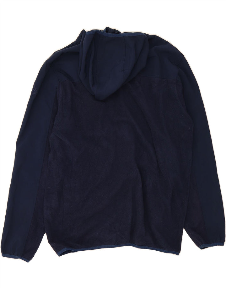 REEBOK Mens Hooded Fleece Jacket UK 42 XL Navy Blue Polyester Vintage Reebok and Second-Hand Reebok from Messina Hembry 