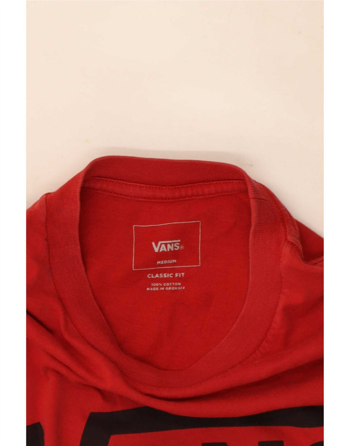 Vans Mens Classic Fit Graphic T-Shirt Top Medium Red Cotton