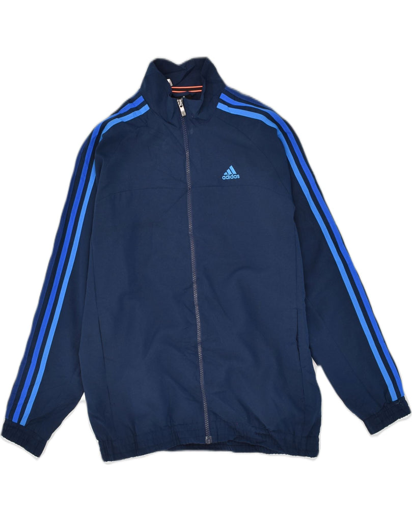 ADIDAS Boys Tracksuit Top Jacket 13-14 Years Blue Polyester | Vintage Adidas | Thrift | Second-Hand Adidas | Used Clothing | Messina Hembry 