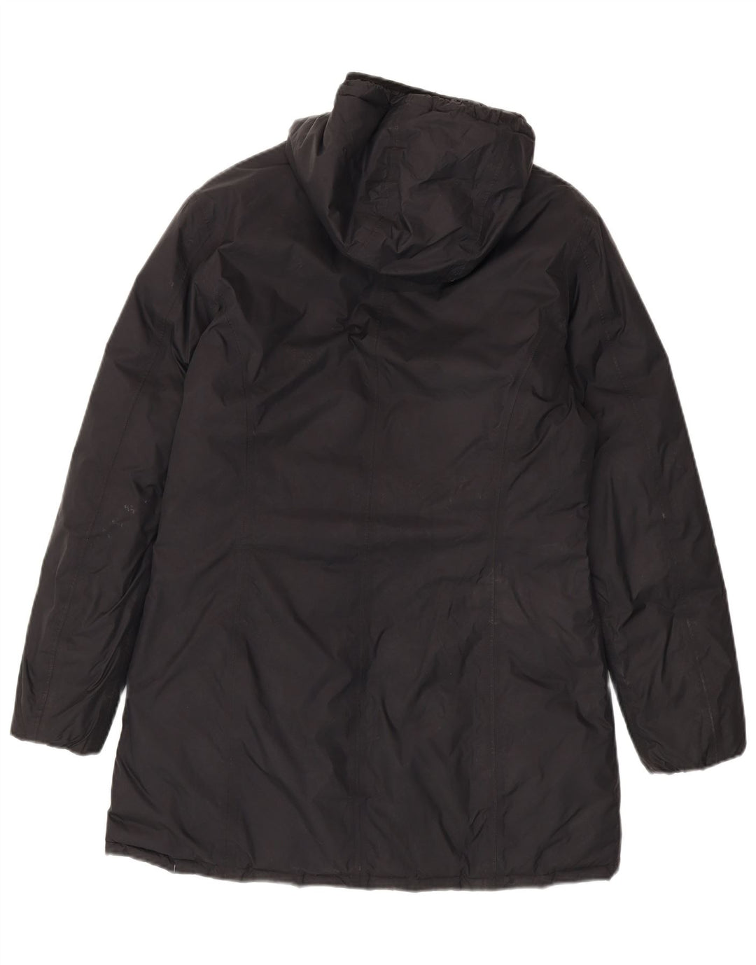 K-Way Womens Hooded Reversible Padded Coat US 6 Medium Black Colourblock