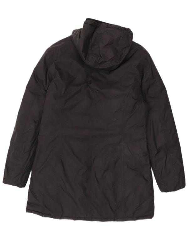 K-Way Womens Hooded Reversible Padded Coat US 6 Medium Black Colourblock