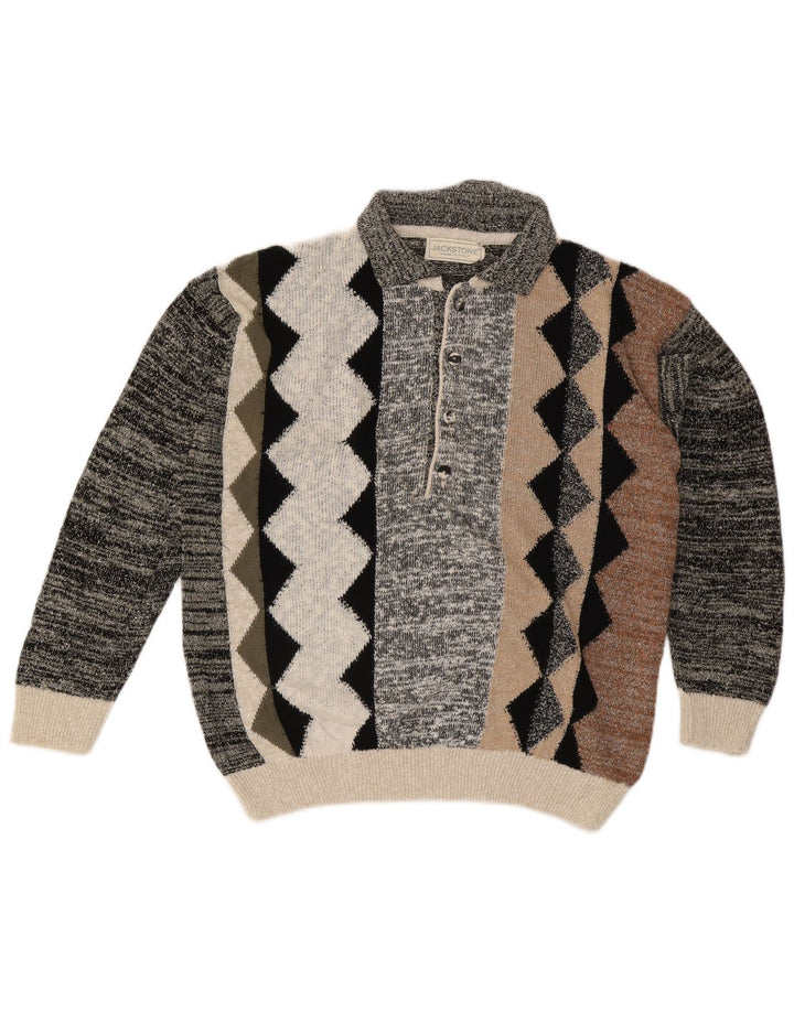 Jack Stone Mens Polo Neck Jumper Sweater IT 50 Medium Multicoloured