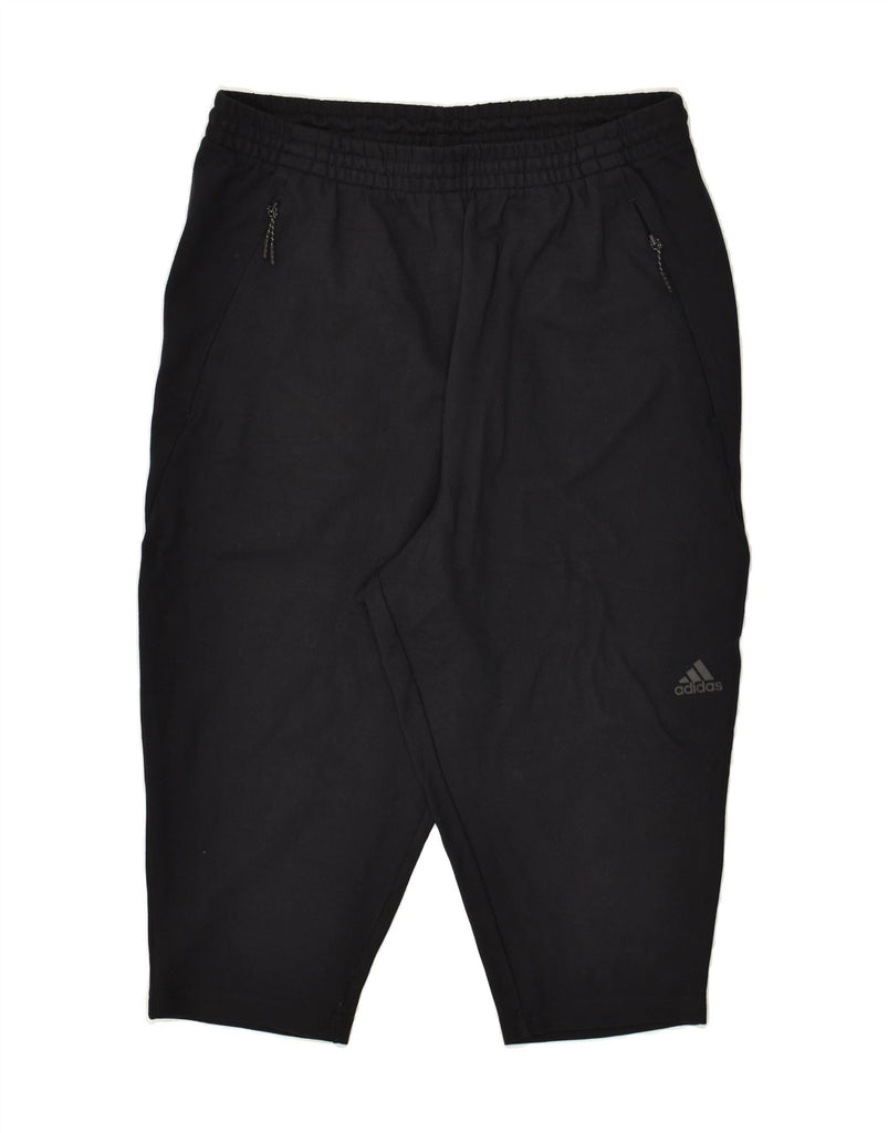 ADIDAS Mens Bermuda Sport Shorts Large Black Rayon | Vintage Adidas | Thrift | Second-Hand Adidas | Used Clothing | Messina Hembry 