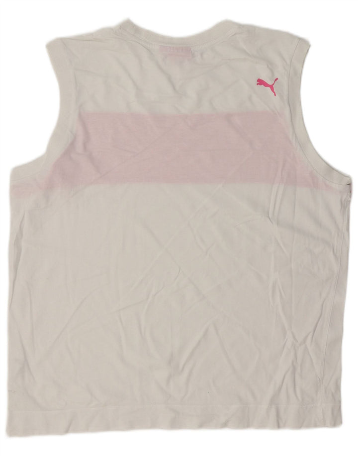 PUMA Mens Graphic Vest Top XL White Colourblock Cotton