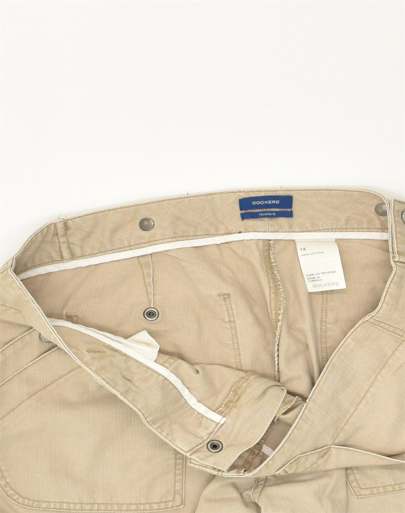 DOCKERS Womens Favorite Fit Capri Trousers US 14 XL W36 L21  Beige Cotton | Vintage Dockers | Thrift | Second-Hand Dockers | Used Clothing | Messina Hembry 