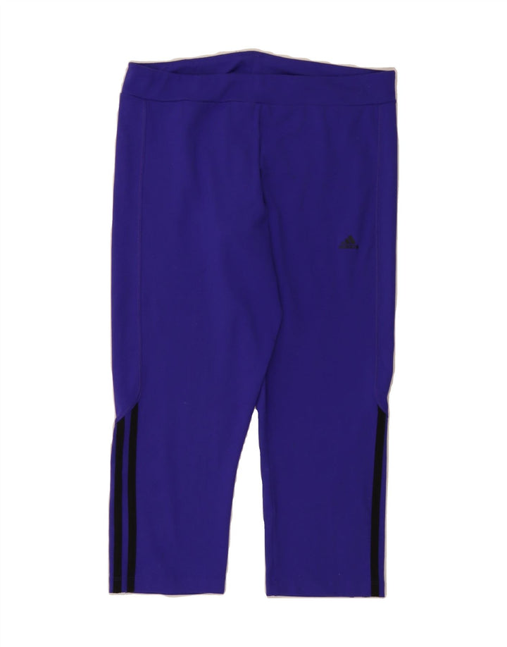 ADIDAS Womens Climalite Capri Leggings UK 12/14 Medium  Purple Polyester Vintage Adidas and Second-Hand Adidas from Messina Hembry 