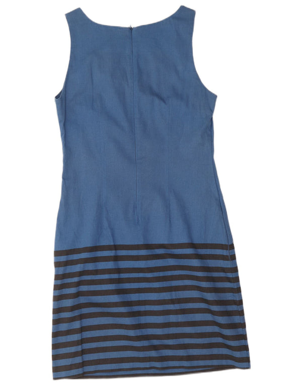 Desigual Womens Graphic Sleeveless Sheath Dress EU 38 Medium Blue Striped