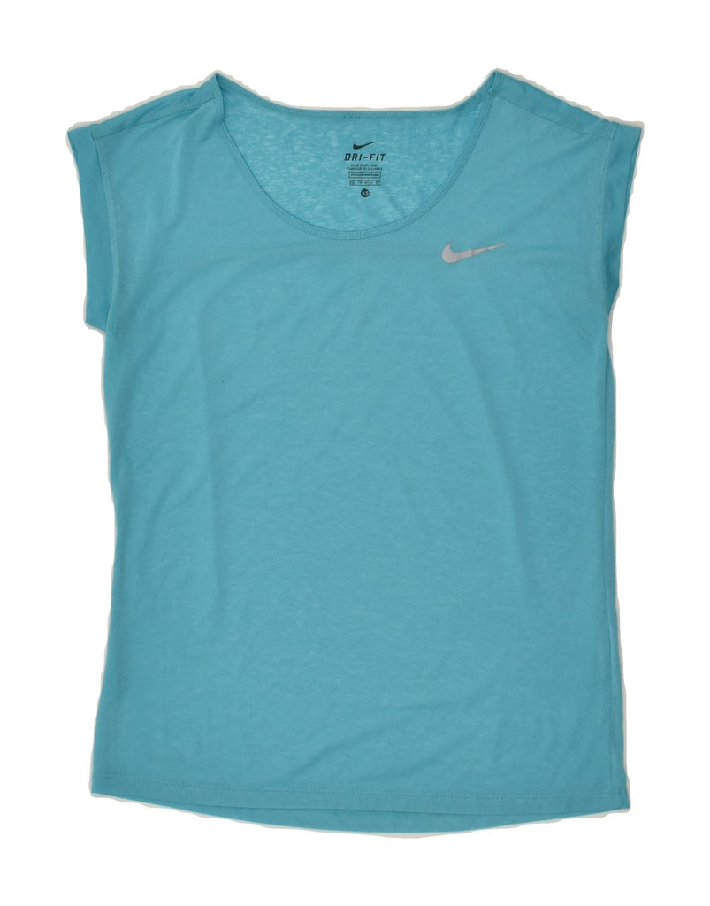 NIKE Womens Dri Fit T-Shirt Top UK 6 XS Blue | Vintage Nike | Thrift | Second-Hand Nike | Used Clothing | Messina Hembry 