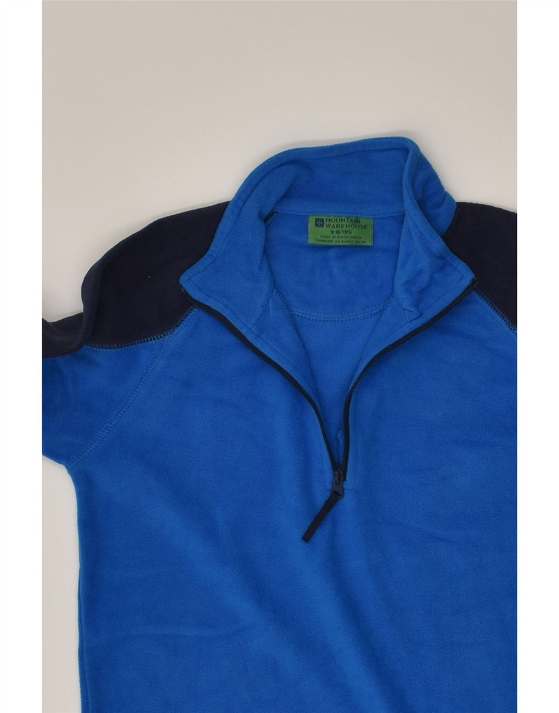 MOUNTAIN WAREHOUSE Boys Zip Neck Fleece Jumper 9-10 Years Navy Blue | Vintage Mountain Warehouse | Thrift | Second-Hand Mountain Warehouse | Used Clothing | Messina Hembry 