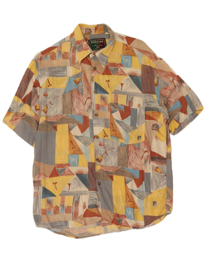 Rodrigo Mens Short Sleeve Shirt Size 16 41 Large Multicoloured Geometric