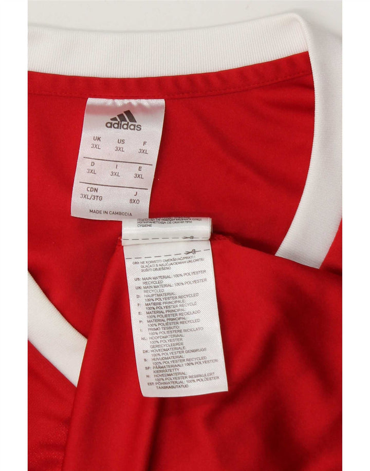 Adidas Mens Climalite T-Shirt Top 3XL Red Colourblock Polyester