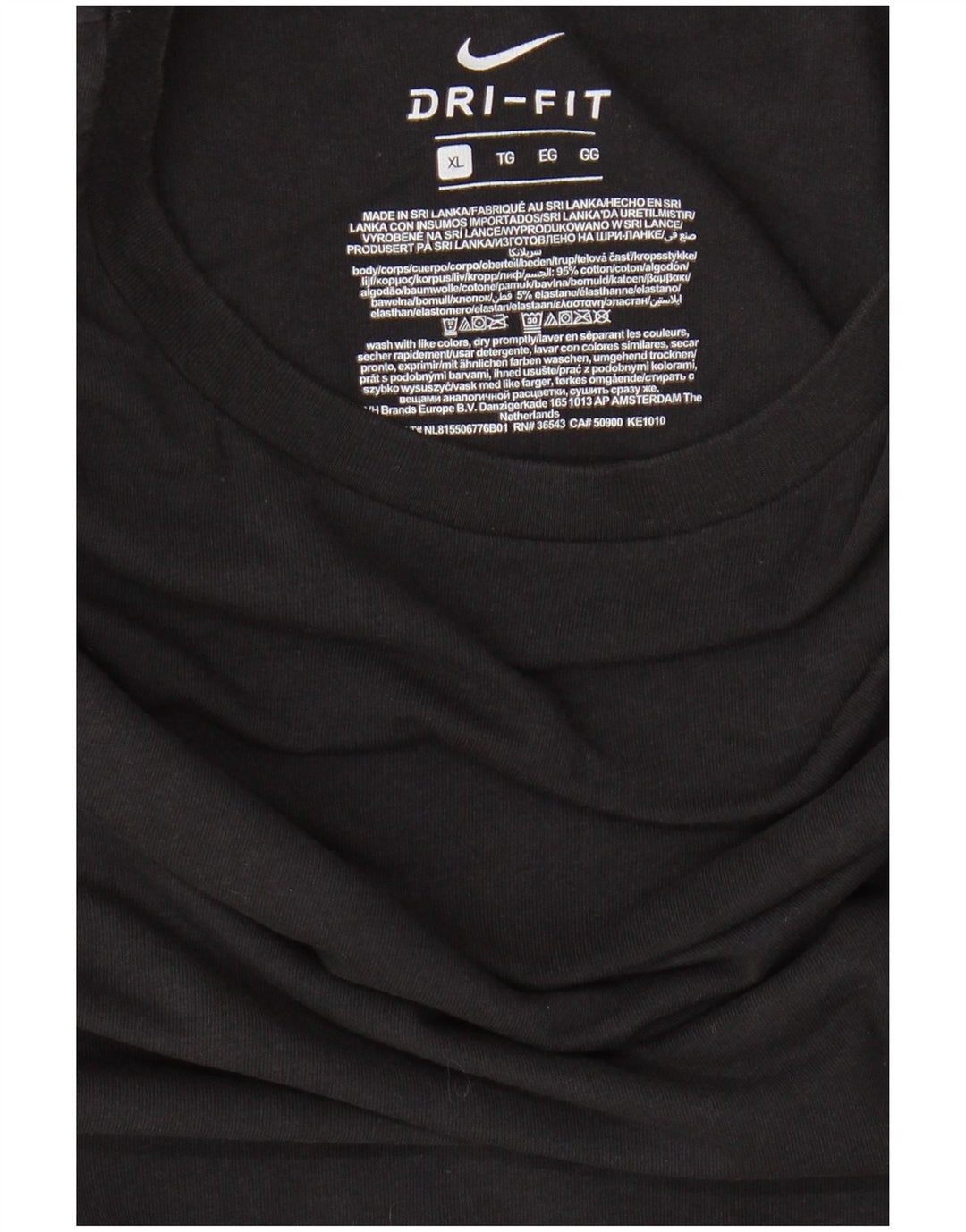 NIKE Mens Dri Fit T-Shirt Top  XL Black Cotton