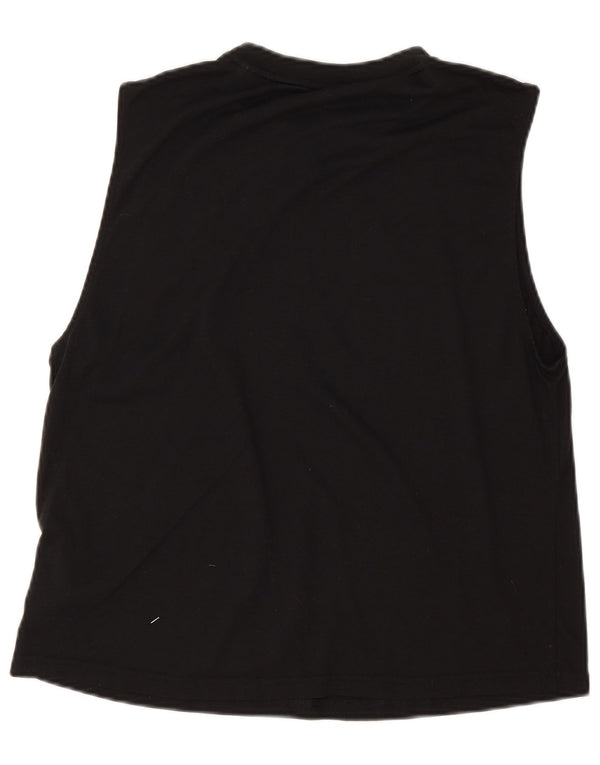 Adidas Womens Graphic Vest Top UK 14 Medium Black Polyester