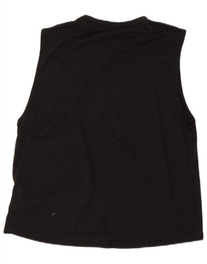 Adidas Womens Graphic Vest Top UK 14 Medium Black Polyester