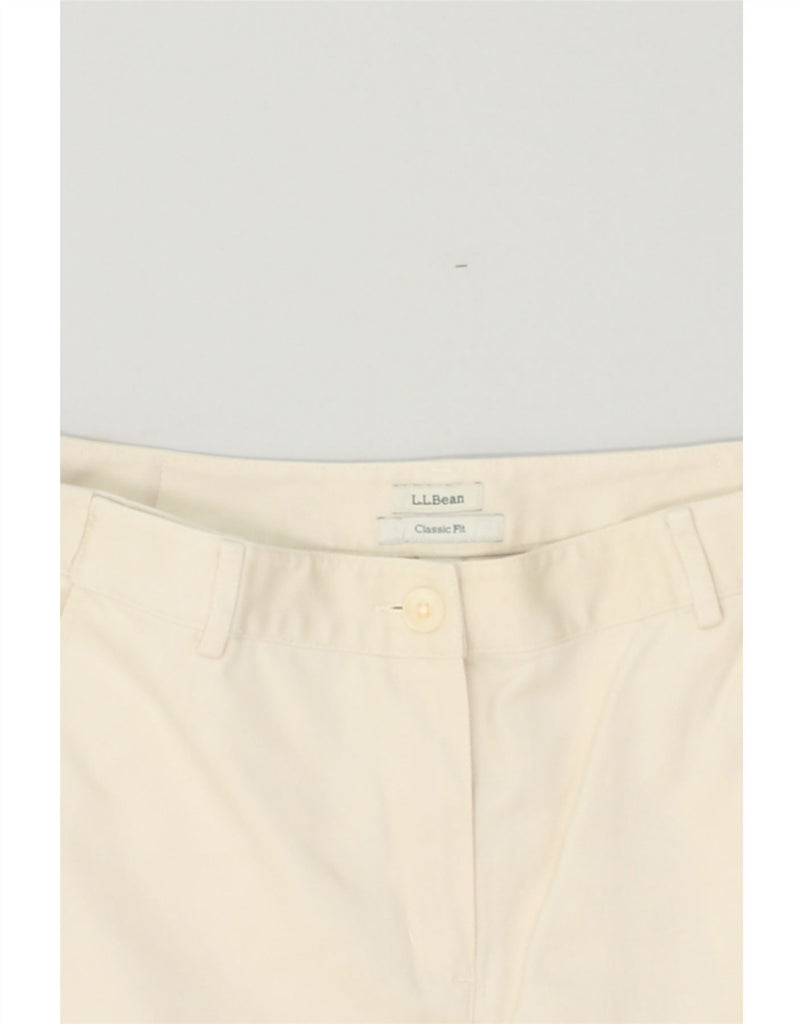 L.L.BEAN Womens Classic Fit Casual Trousers US 8 Medium W28 L27 Off White | Vintage L.L.Bean | Thrift | Second-Hand L.L.Bean | Used Clothing | Messina Hembry 