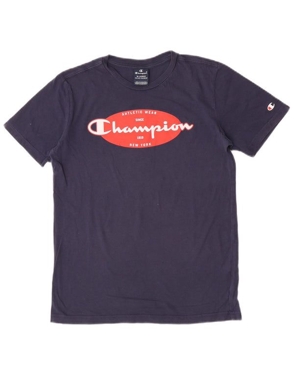 Champion Boys Graphic T-Shirt Top 13-14 Years XL Navy Blue
