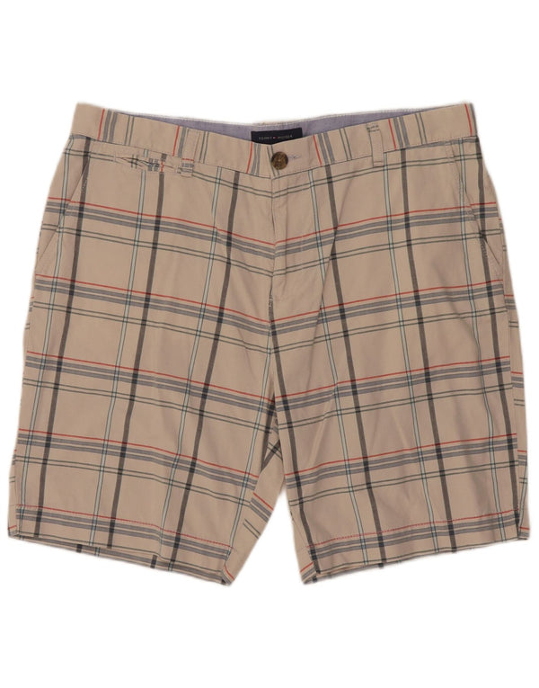 Tommy Hilfiger Mens Chino Shorts W36 Large Off White Check Cotton