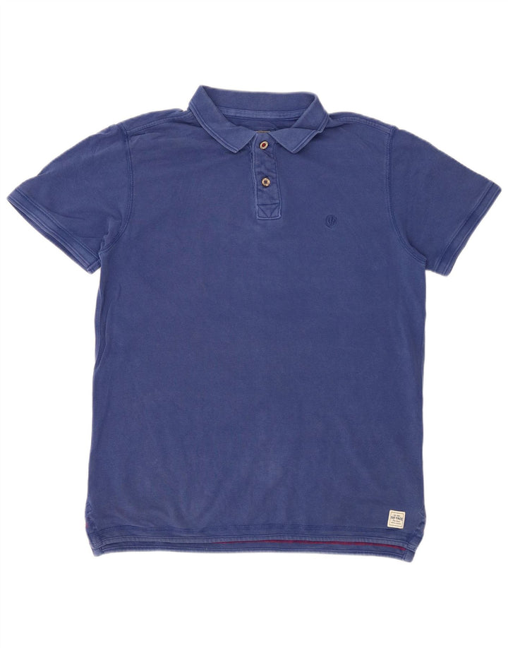 FAT FACE Mens Polo Shirt Medium Blue Cotton