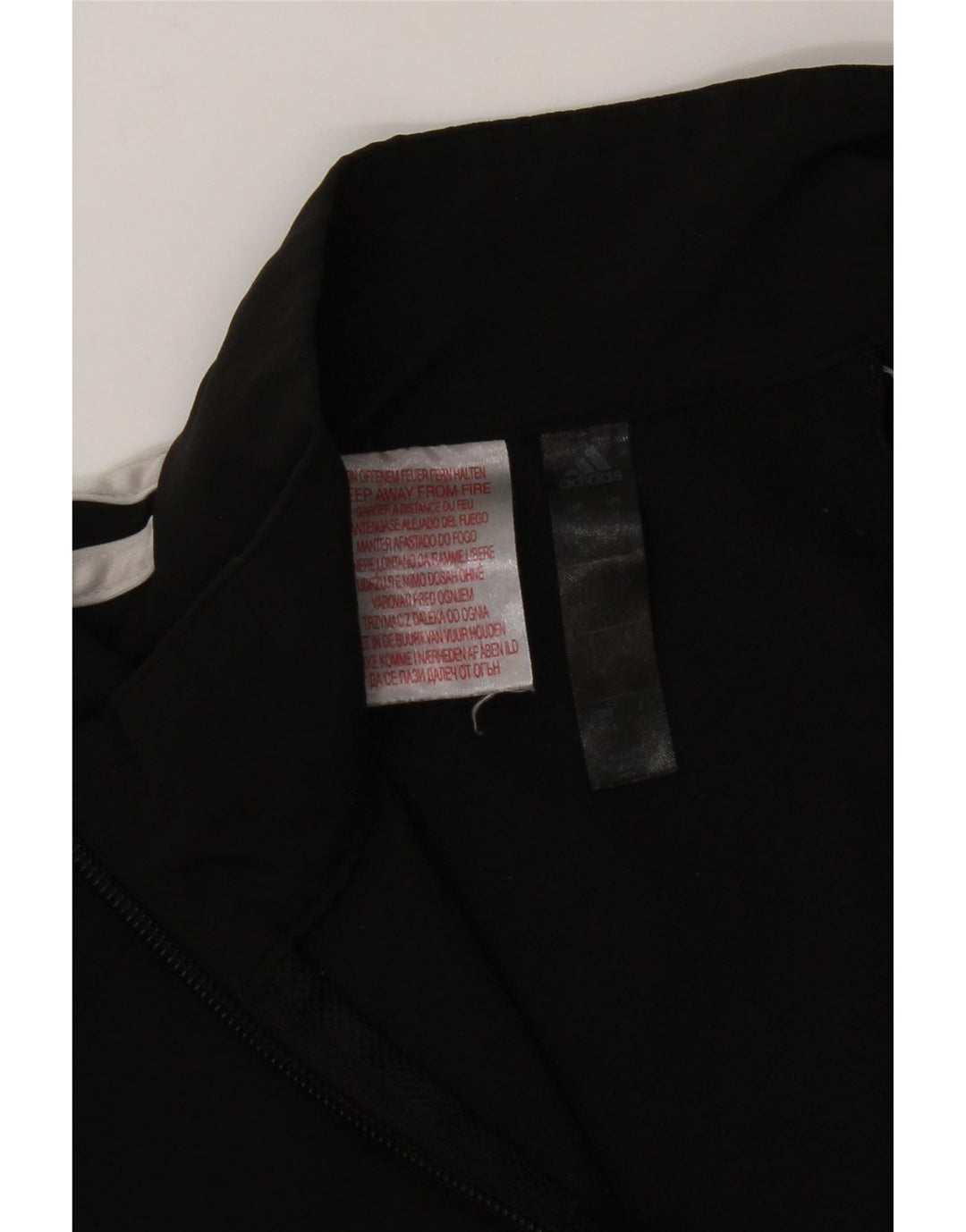 ADIDAS Boys Tracksuit Top Jacket 11-12 Years Black Polyester