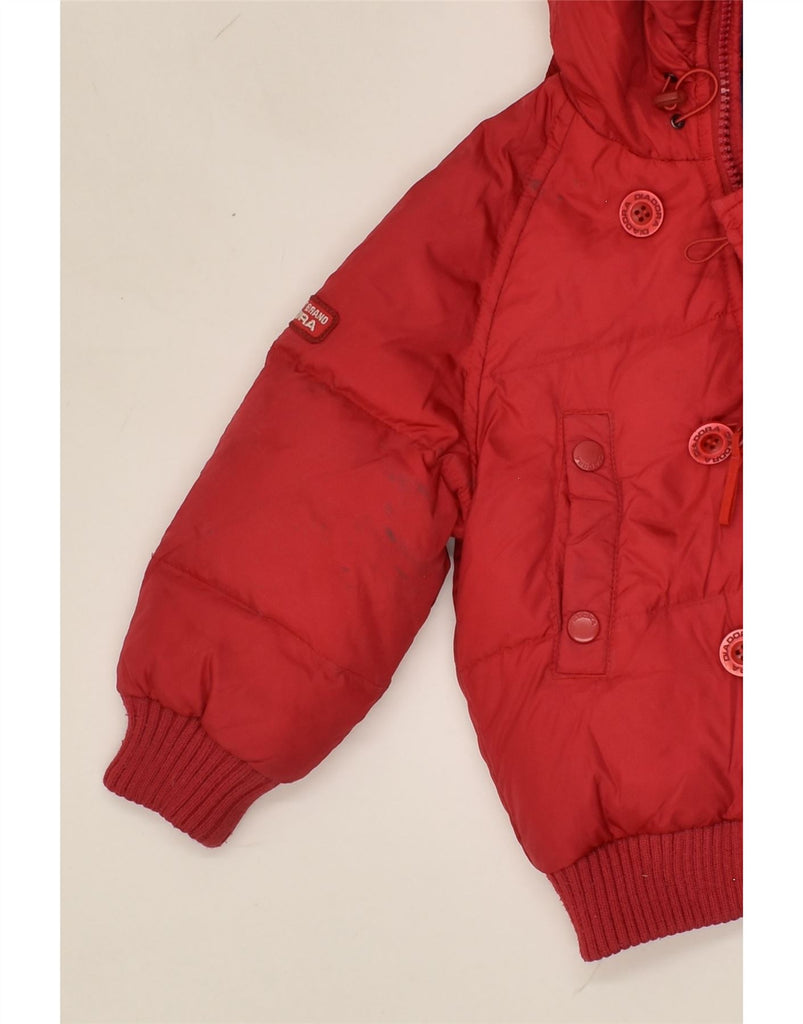 DIADORA Boys Hooded Padded Jacket 2-3 Years Red Polyester | Vintage Diadora | Thrift | Second-Hand Diadora | Used Clothing | Messina Hembry 