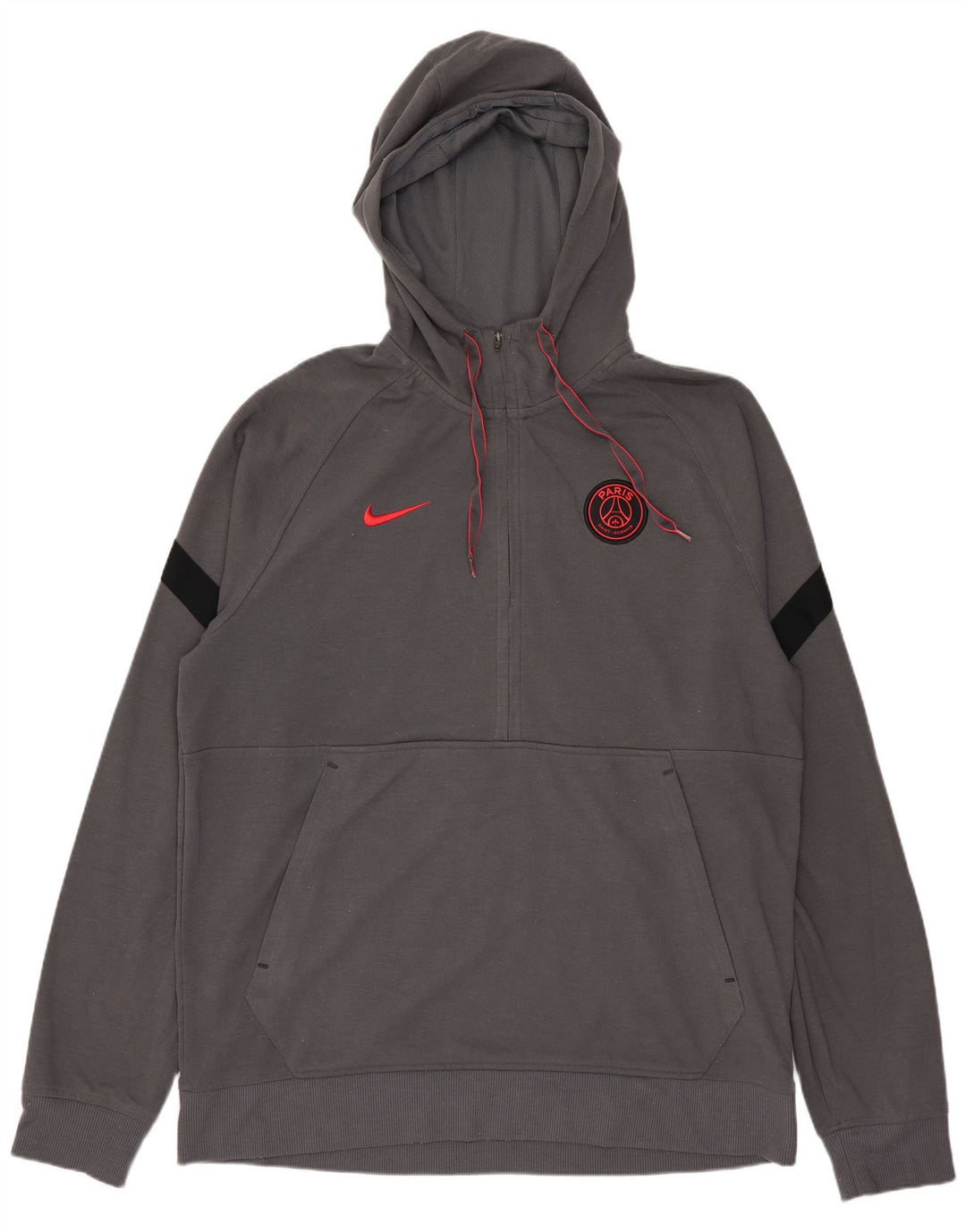 Nike Mens Paris Saint- Germain Hoodie Jumper Large Grey Colourblock