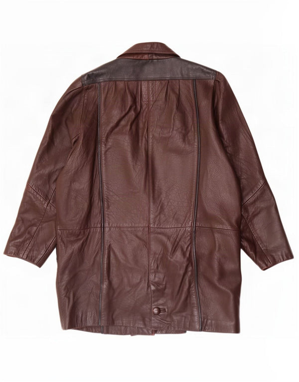 Sardar Womens Oversized Leather Coat UK 16 Large Brown