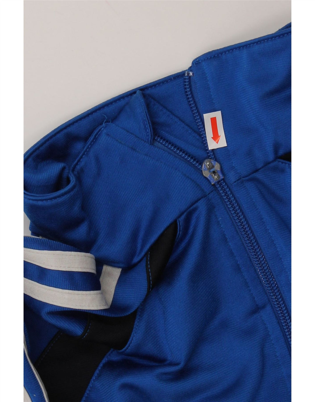 ADIDAS Boys Tracksuit Top Jacket 15-16 Years Blue Colourblock Polyester