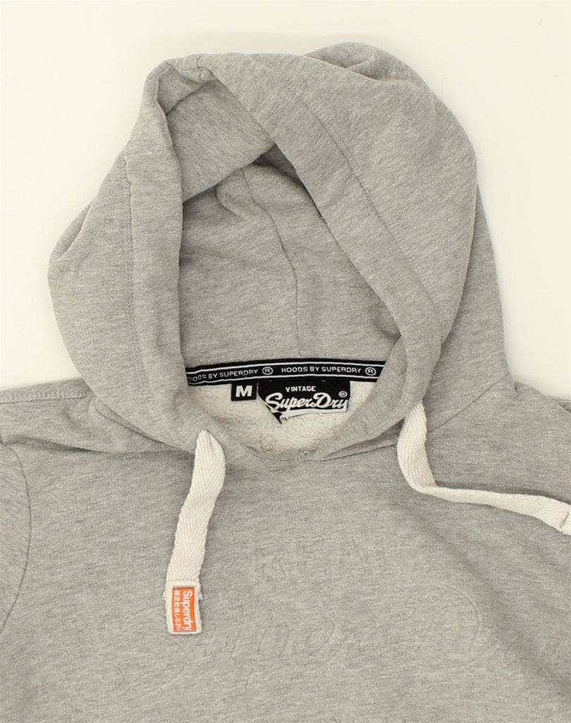 SUPERDRY Womens Hoodie Jumper UK 12 Medium Grey Cotton | Vintage Superdry | Thrift | Second-Hand Superdry | Used Clothing | Messina Hembry 