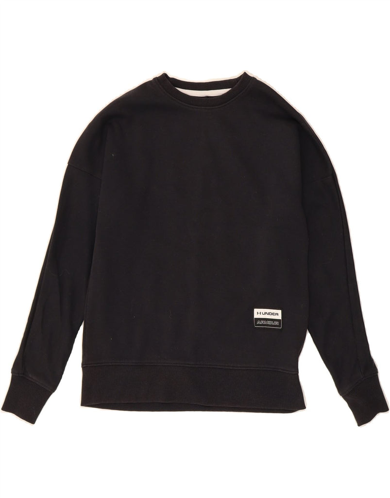 UNDER ARMOUR Boys Graphic Sweatshirt Jumper 9-10 Years Medium  Black Vintage Under Armour and Second-Hand Under Armour from Messina Hembry 
