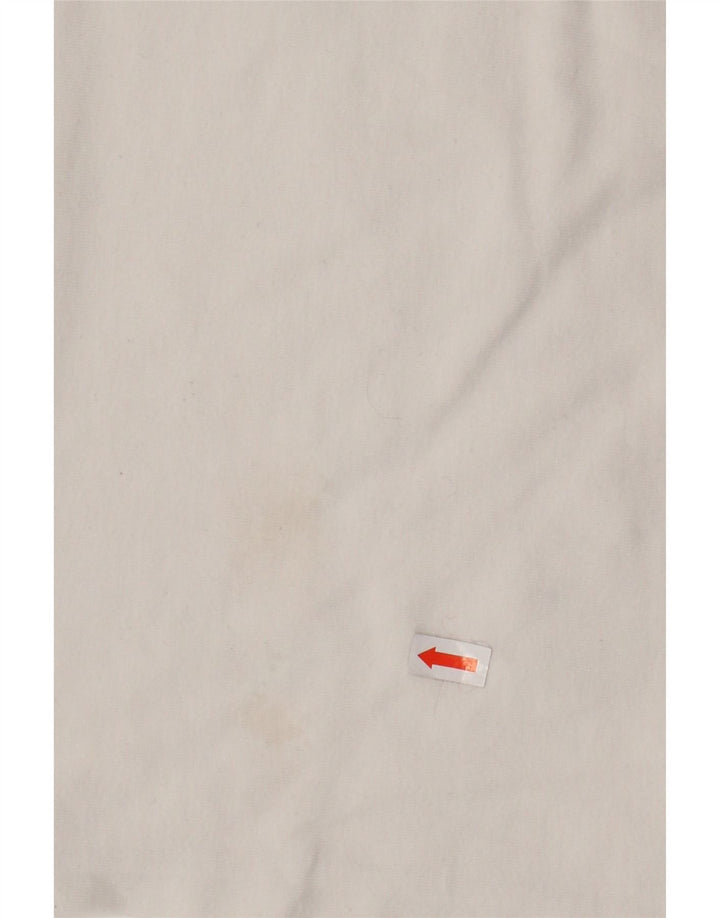 ADIDAS Womens T-Shirt Top UK 14 Large Off White Cotton