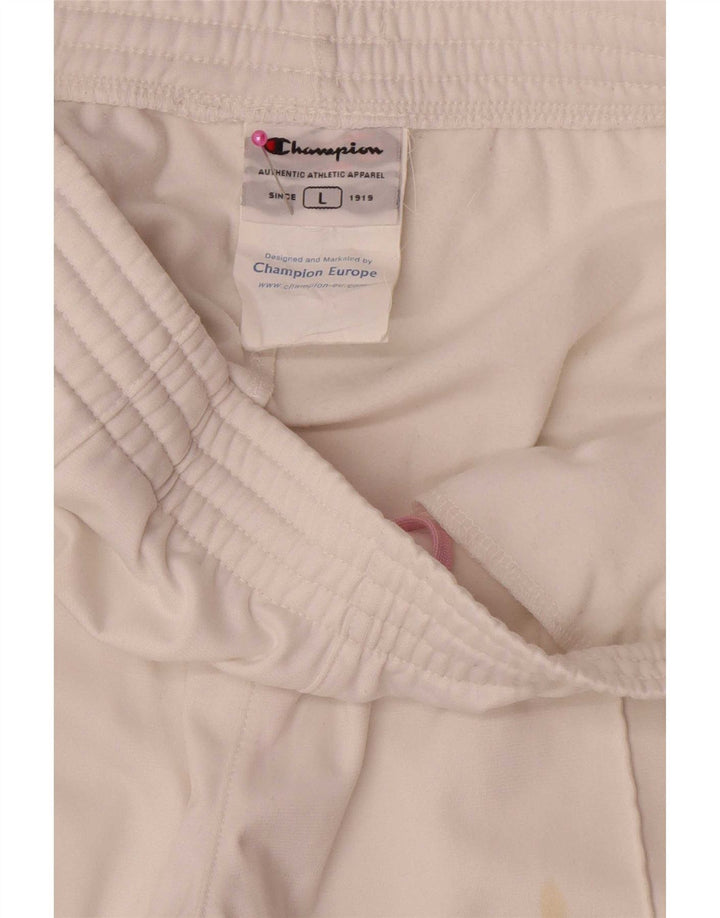 Champion Womens Tracksuit Trousers UK 14 Large White Polyester