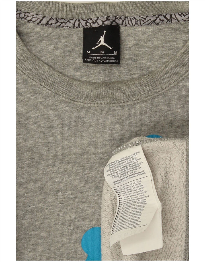 Jordan Mens Graphic Sweatshirt Jumper Medium Grey Cotton