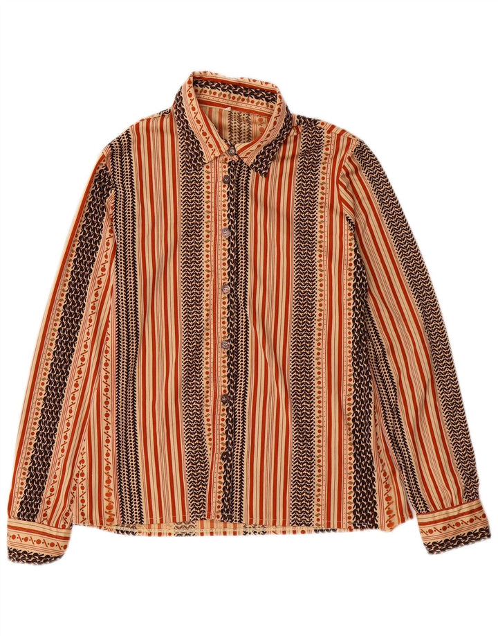 VINTAGE Womens Shirt IT 50 XL Beige Striped