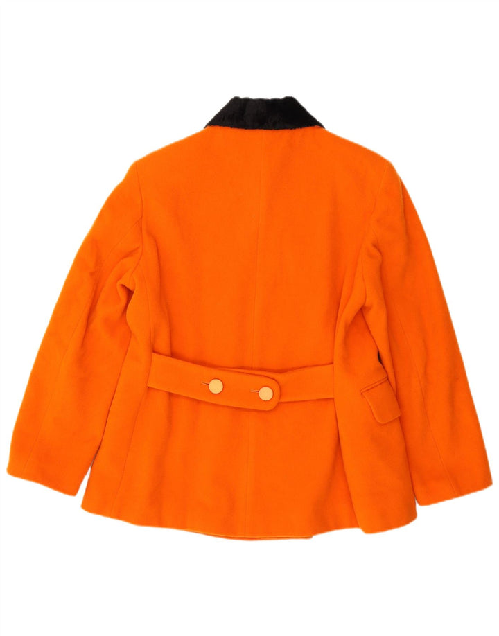 Vintage Womens Double Breasted Blazer Jacket UK 14 Medium Orange