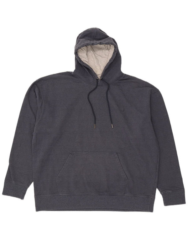 Champion Mens Hoodie Jumper 2XL Navy Blue Cotton